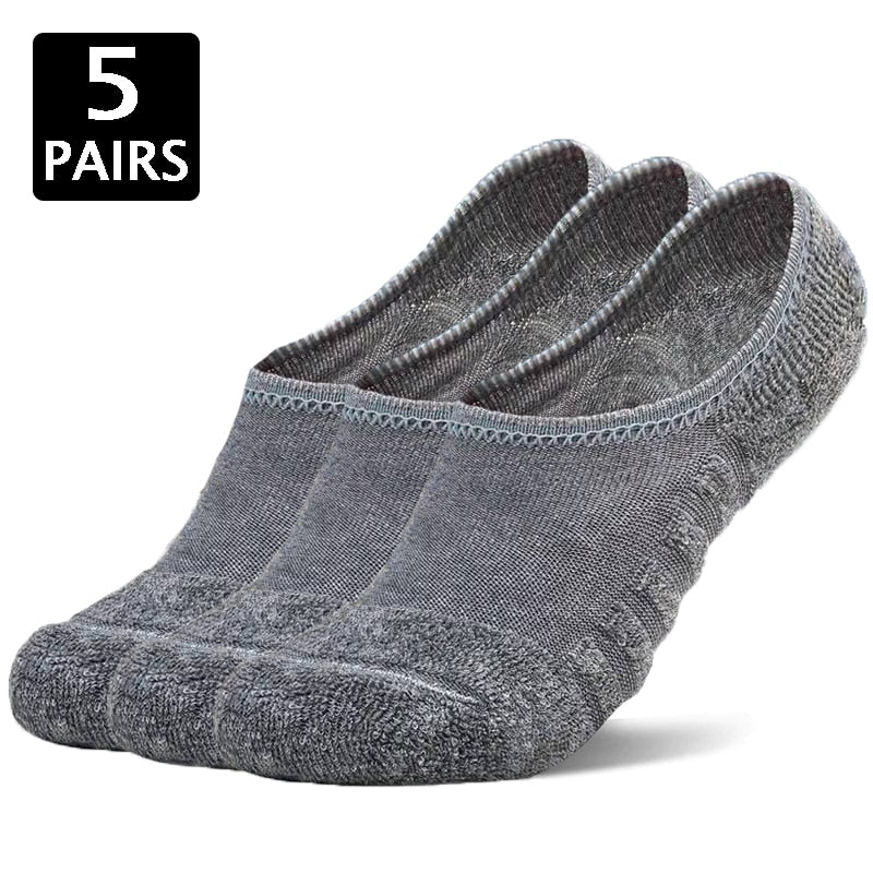 5 Pairs Anti-Slip Men's Fashion Towel Bottom Cotton Sport Socks