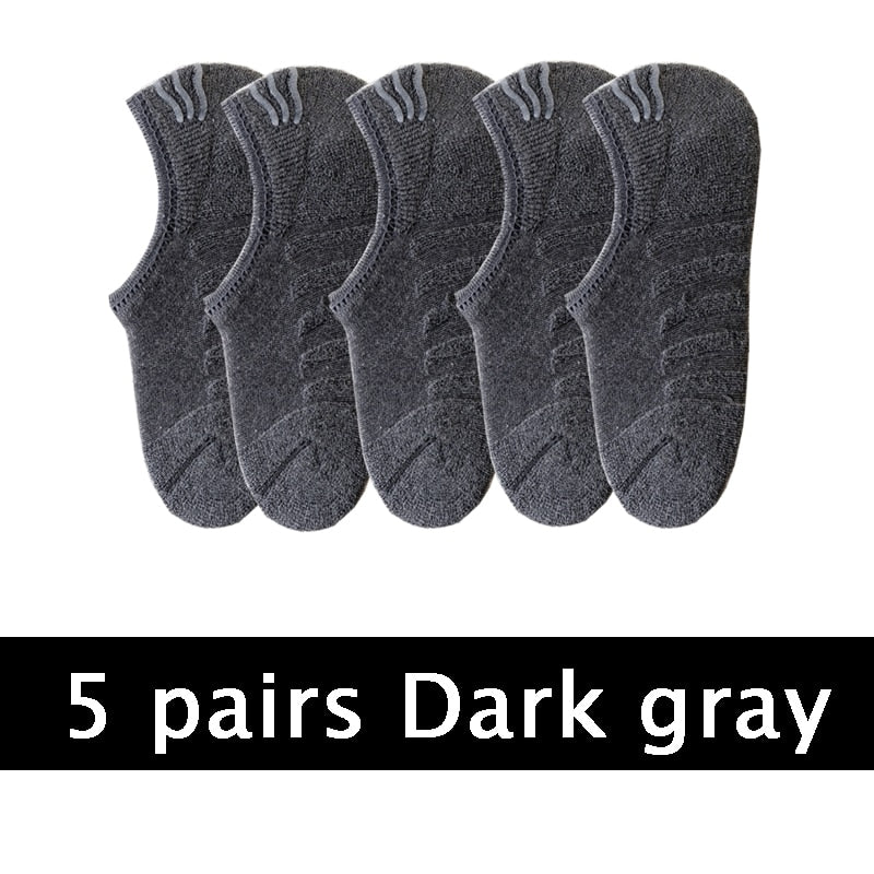 5 Pairs Anti-Slip Men's Fashion Towel Bottom Cotton Sport Socks