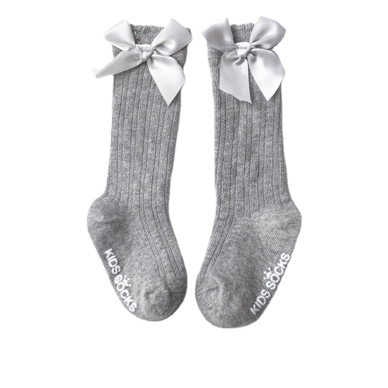 Children Leg Warmer Knee High Cotton Socks With Flower Ruffle Design