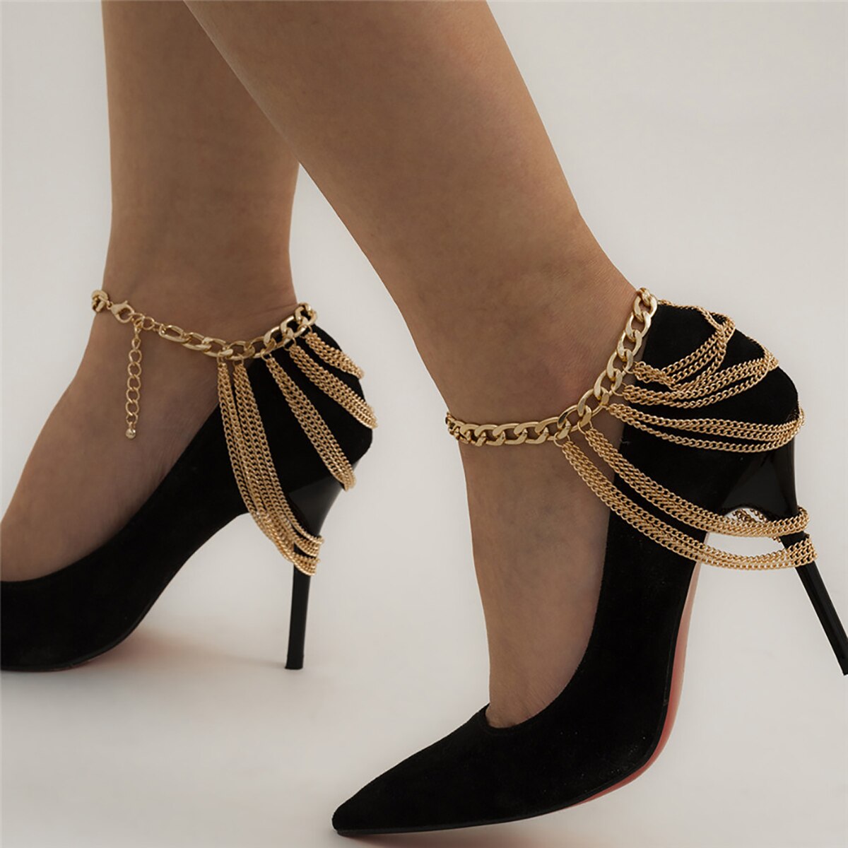 Multilayer Chain Ankle Bracelets High Heel Accessories