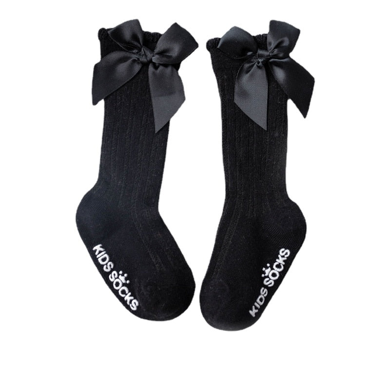 Children Leg Warmer Knee High Cotton Socks With Flower Ruffle Design