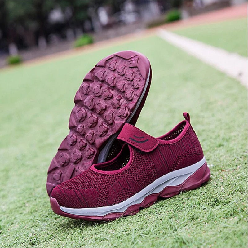 Women Fashion Flat Platform Shoes. Breathable, Mesh, Casual Sneakers