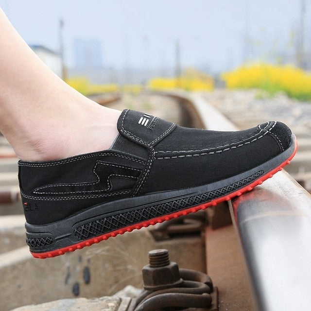 Summer Old Cloth Men's Shoes. Casual, Breathable, Washed Denim, Canvas Shoes. Slip On