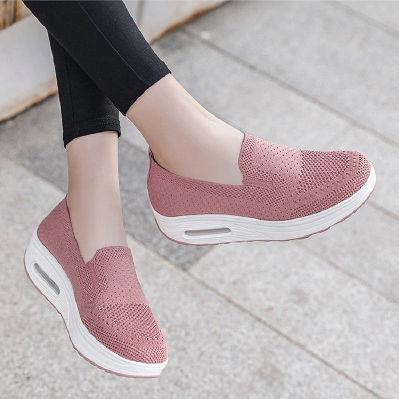Women's Mesh Platform Shoes - Loafers