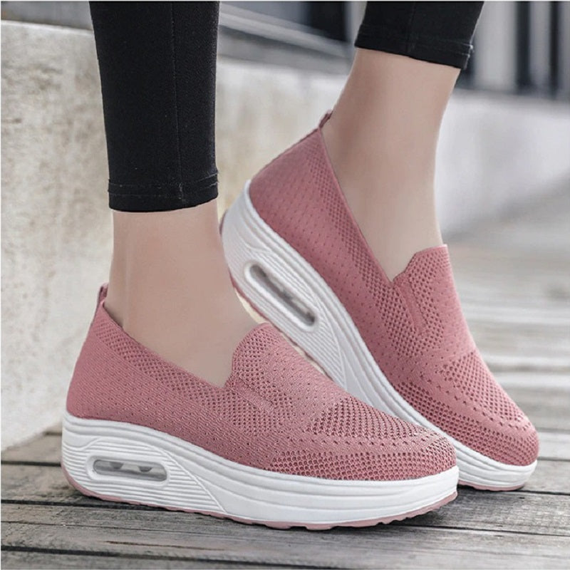 Women's Mesh Platform Shoes - Loafers