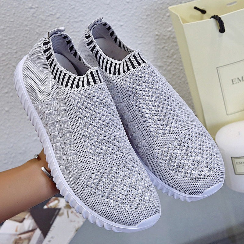 Women's Summer Slip On Sock Sneakers - Breathable, Walking, Flat, Gym Trainers