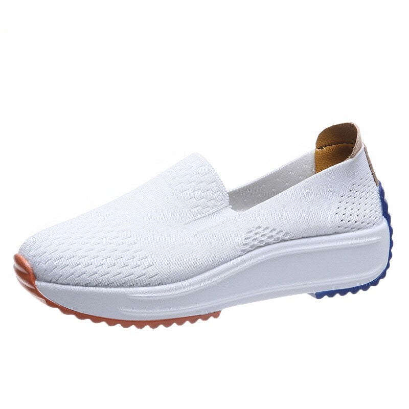 Breathable Fashion Casual Sneakers Women Slip-on Loafers Mesh Shoes