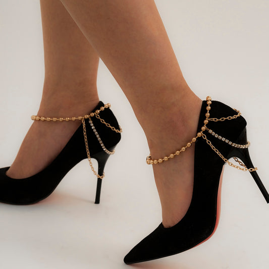 Multilayer Chain Ankle Bracelets High Heel Accessories
