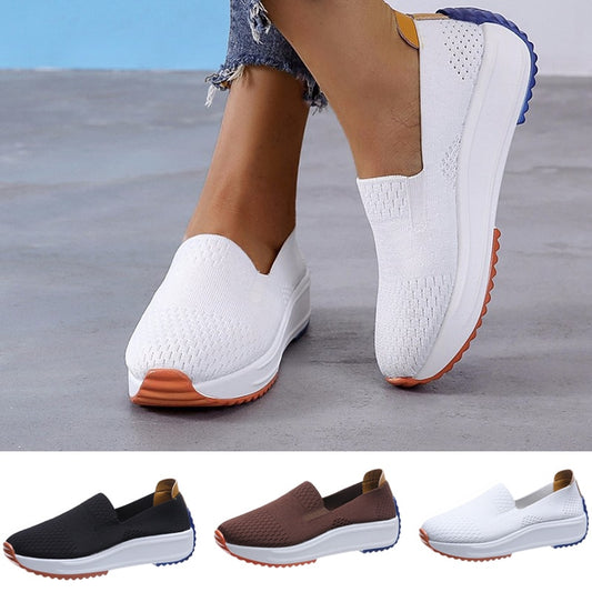 Breathable Fashion Casual Sneakers Women Slip-on Loafers Mesh Shoes