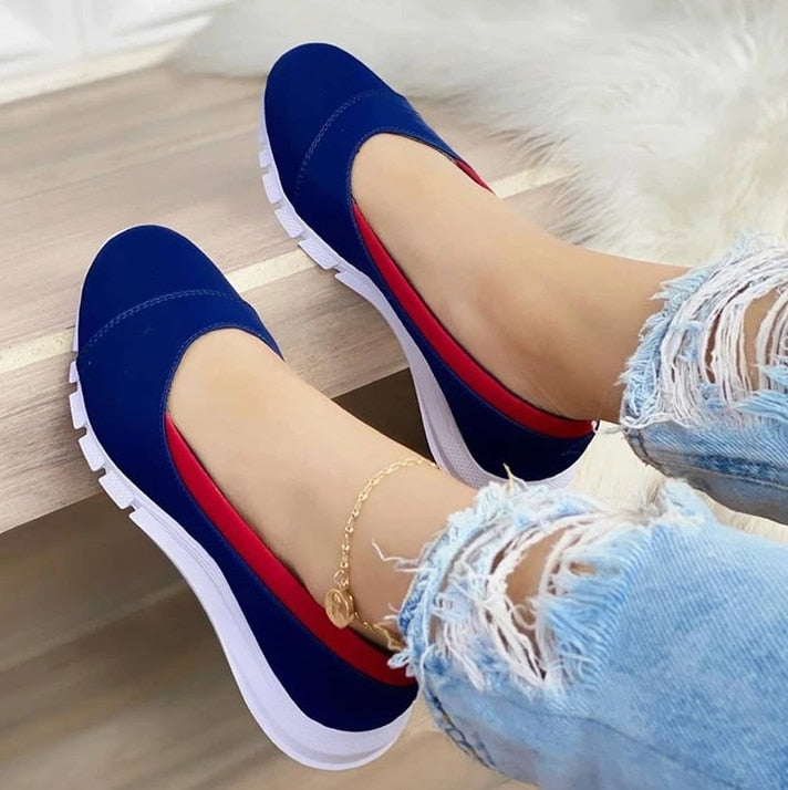 Women Shallow Mouth Slip on Shoes. Soft Bottom, Breathable, Comfortable, Casual Shoes