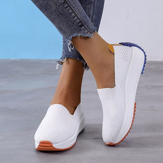 Breathable Fashion Casual Sneakers Women Slip-on Loafers Mesh Shoes