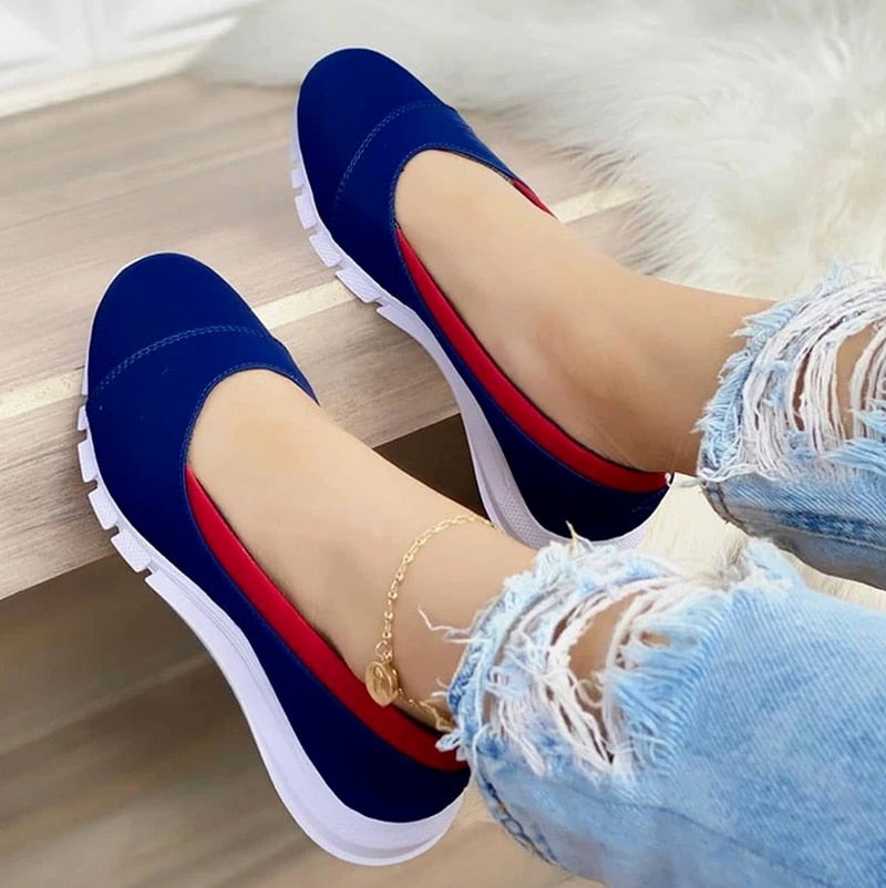 Women Shallow Mouth Slip on Shoes. Soft Bottom, Breathable, Comfortable, Casual Shoes