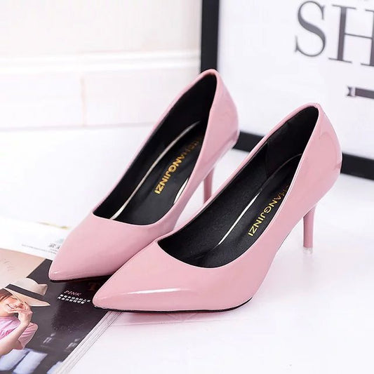 Women Pointed Toe Leather Pumps