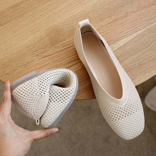 Women Casual Soft Breathable Mesh Flat Shoes