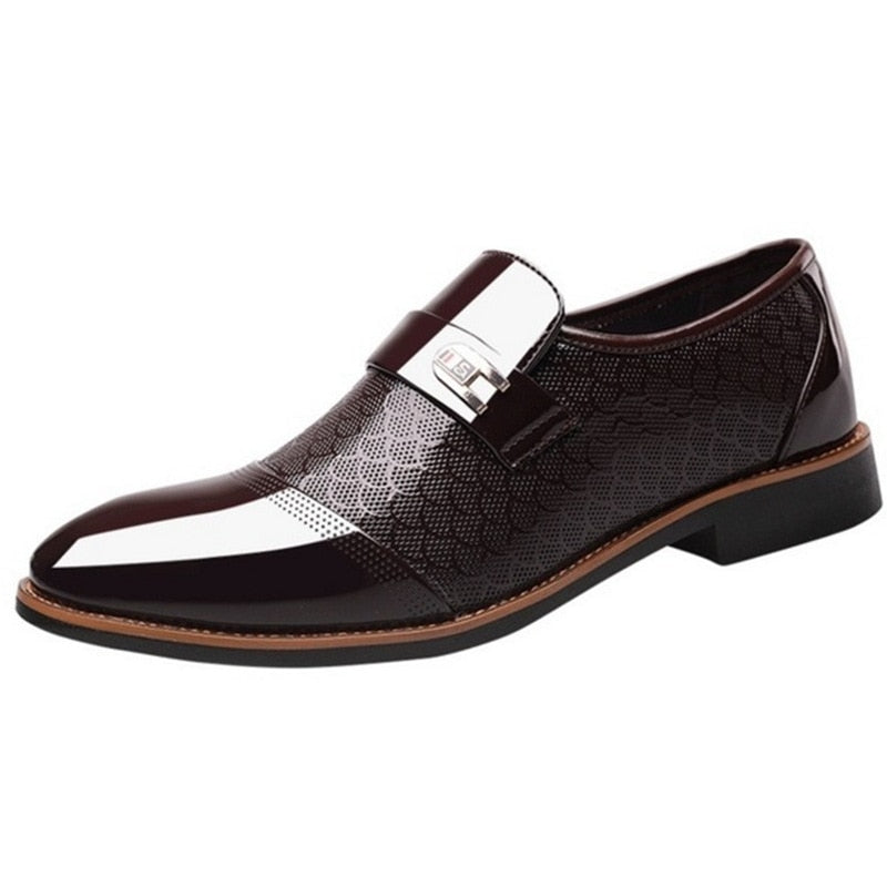 Men's Leather Embossing Classic Dress Shoes