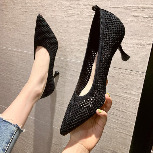 Woven Mesh Breathable Women's Pumps