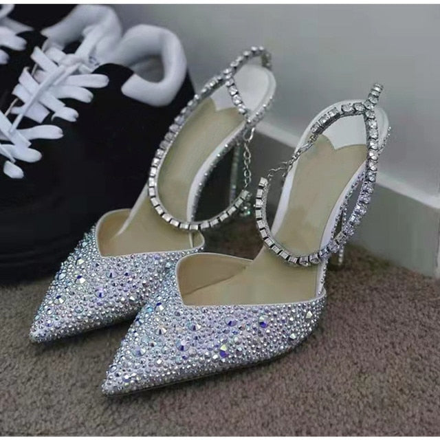 Rhinestones Chains Women Pumps