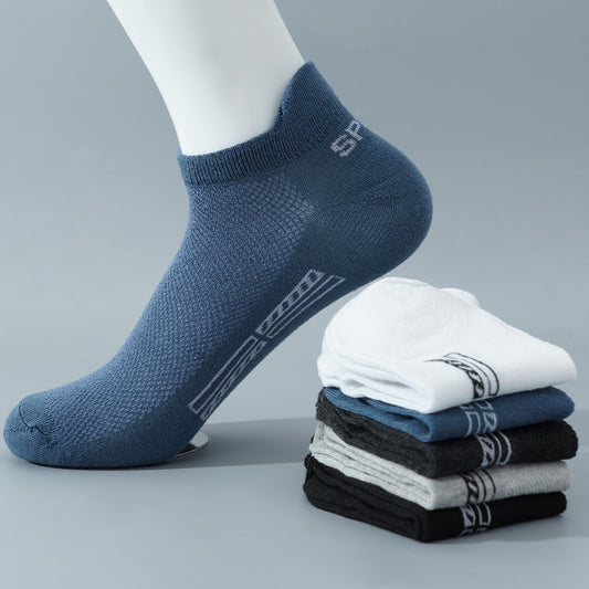 Summer Men's Ankle Socks Athletic Low Cut Breathable - Plus Size, 5 Pairs