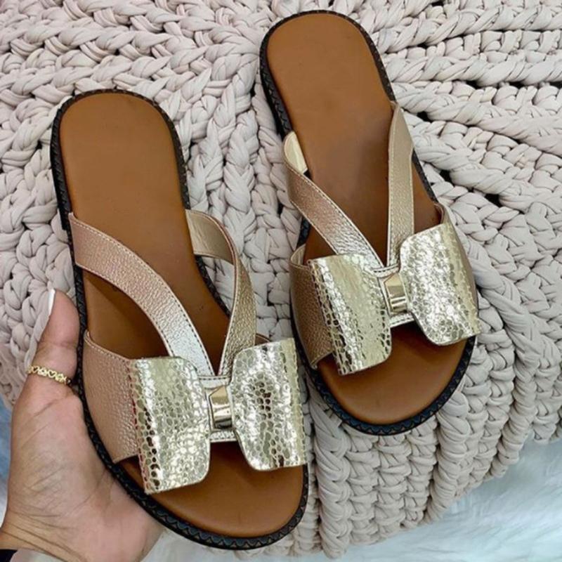 Butterfly-Knot Casual Flat Slip-on Femme Summer Sandals