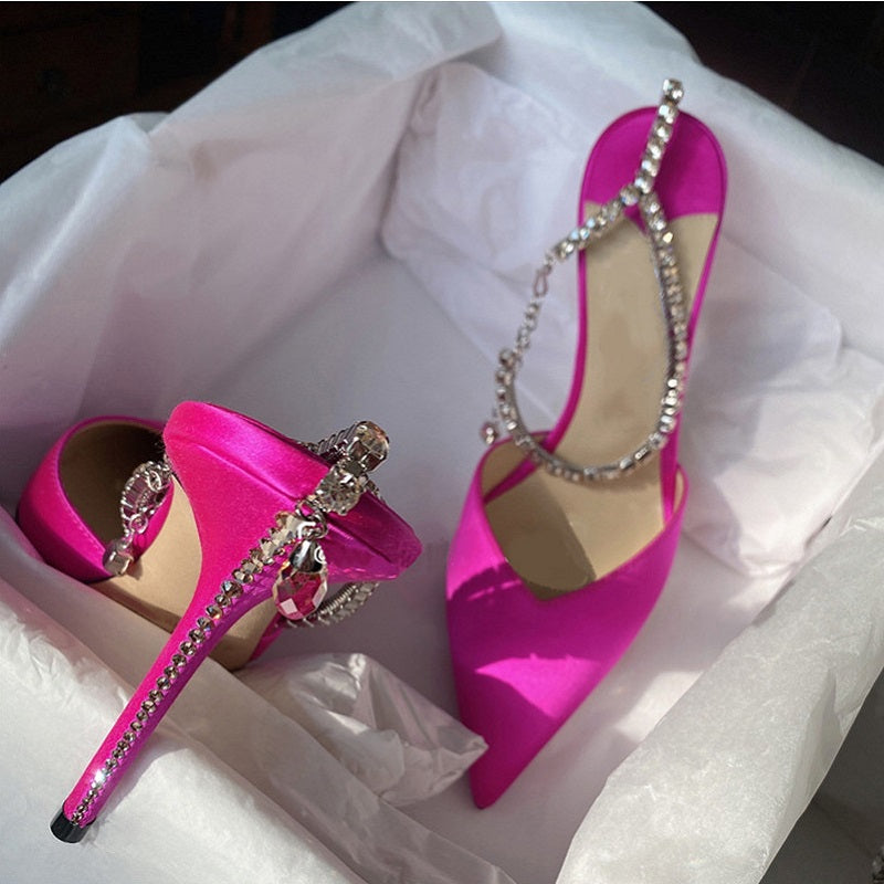 Rhinestones Chains Women Pumps