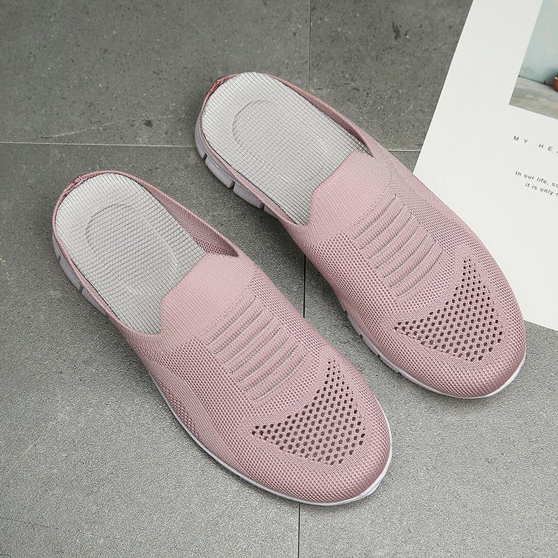 Women Casual Half-Sneakers - Breathable, Lightweight, Outdoor Flats