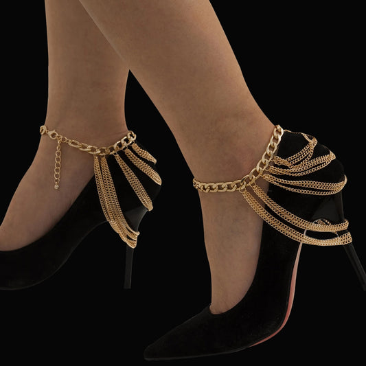 Multilayer Chain Ankle Bracelets High Heel Accessories