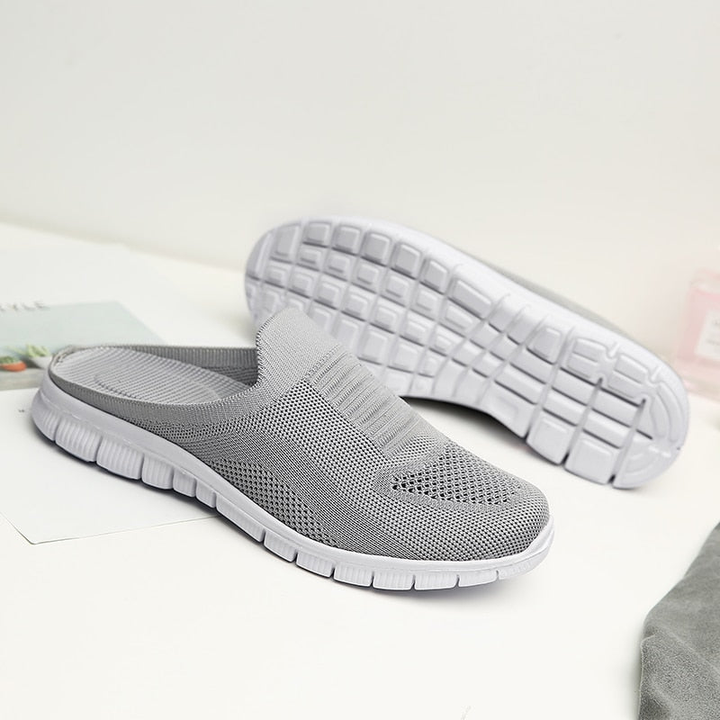 Women Casual Half-Sneakers - Breathable, Lightweight, Outdoor Flats