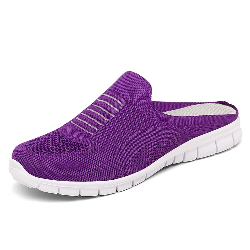 Women Casual Half-Sneakers - Breathable, Lightweight, Outdoor Flats