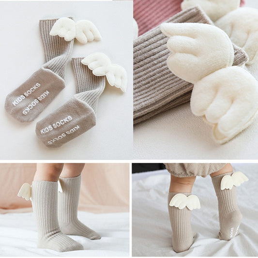 Baby Girls Soft Ruffle Angel Wing Cotton Socks Knee High Leg Warmers Socks