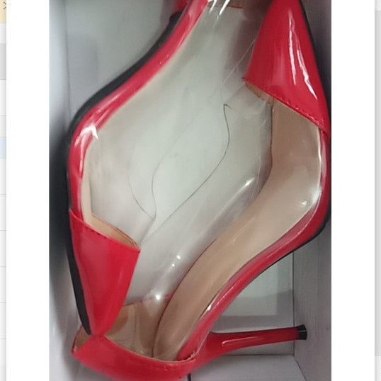 Women Pumps - Transparent High Heels, Pointed Toe