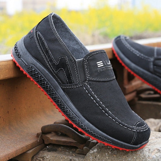 Summer Old Cloth Men's Shoes. Casual, Breathable, Washed Denim, Canvas Shoes. Slip On